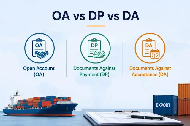 Open Account (OA) vs Documents Against Payment (DP) vs Documents Against Acceptance (DA)