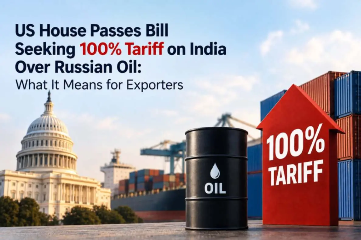 US House Passes Bill Seeking 100% Tariff on India Over Russian Oil: What It Means for Exporters